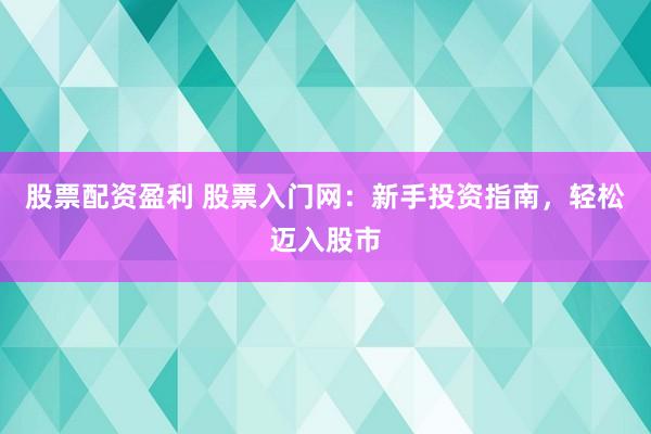 股票配资盈利 股票入门网：新手投资指南，轻松迈入股市