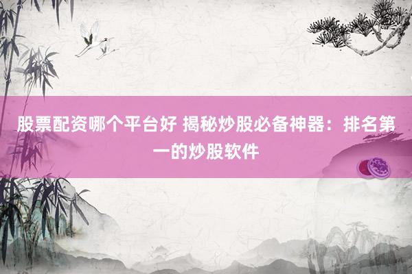 股票配资哪个平台好 揭秘炒股必备神器：排名第一的炒股软件
