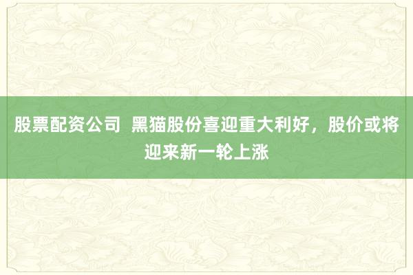 股票配资公司  黑猫股份喜迎重大利好，股价或将迎来新一轮上涨