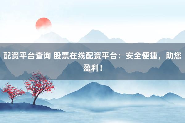 配资平台查询 股票在线配资平台：安全便捷，助您盈利！