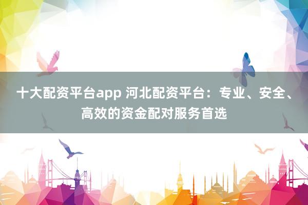 十大配资平台app 河北配资平台：专业、安全、高效的资金配对服务首选