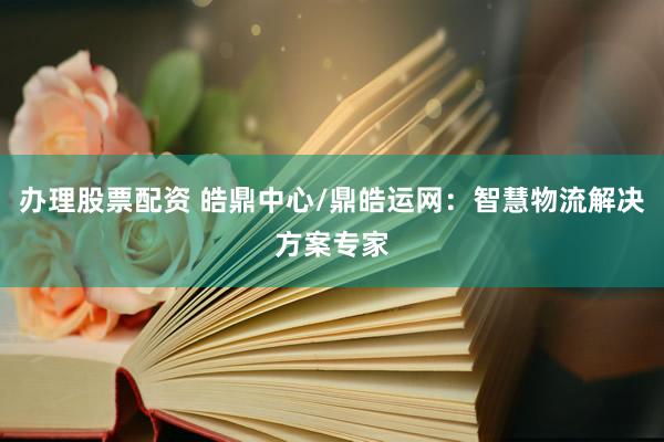 办理股票配资 皓鼎中心/鼎皓运网：智慧物流解决方案专家