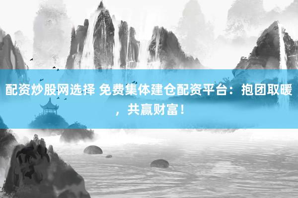 配资炒股网选择 免费集体建仓配资平台：抱团取暖，共赢财富！