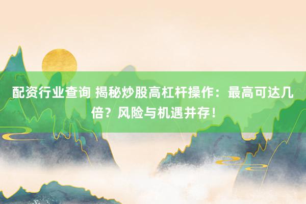 配资行业查询 揭秘炒股高杠杆操作：最高可达几倍？风险与机遇并存！