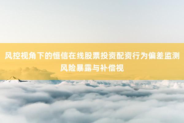 风控视角下的恒信在线股票投资配资行为偏差监测风险暴露与补偿视